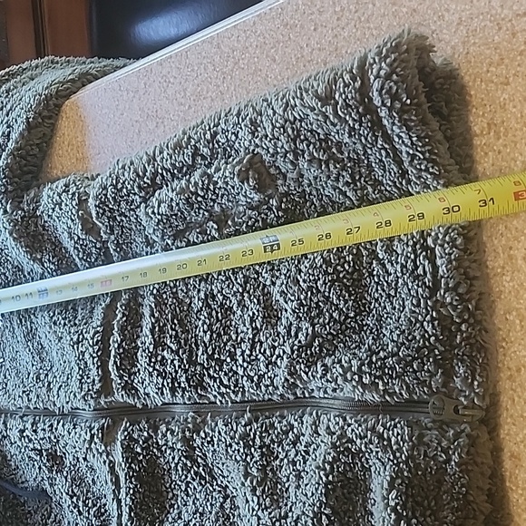 ZYIA Olive Long Teddy Fleece Sherpa Hooded Jacket Supe Soft Size XS - Picture 9 of 13